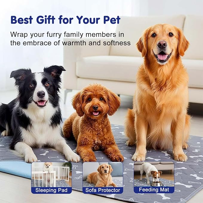 Pee Pads with Pheromones, Elite Pads for Cats, Washable Pee Pads for Dogs, Leak-Proof & Anti-Slip Pet Training Pad for Home & Travel(Grey, XL: 35.4" × 31.5")