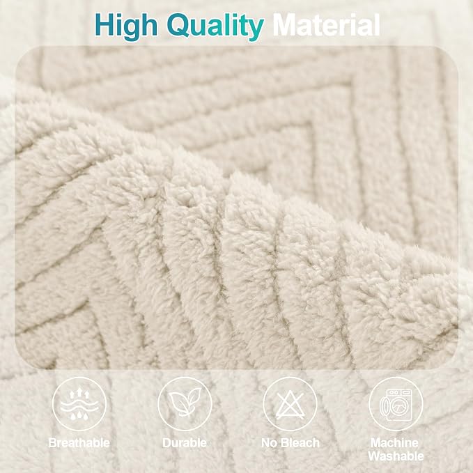 Turquoize Waterproof Couch Armrest Covers for Sofa Non-Slip Fuzzy Couch Arm Covers Set of 2 Washable Thick Soft Recliner Chair Arm Cover Protector Cover (Beige, 23" x 23" 2 Pack)