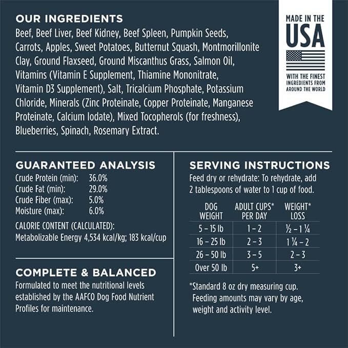 Instinct Freeze Dried Raw Meals, Natural Dry Dog Food, Grain Free - Real Beef, 14 oz. Bag