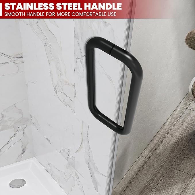 Bathroom Frameless Shower Door 24" W*72" H, 5/16" Clear Tempered Glass Hinged