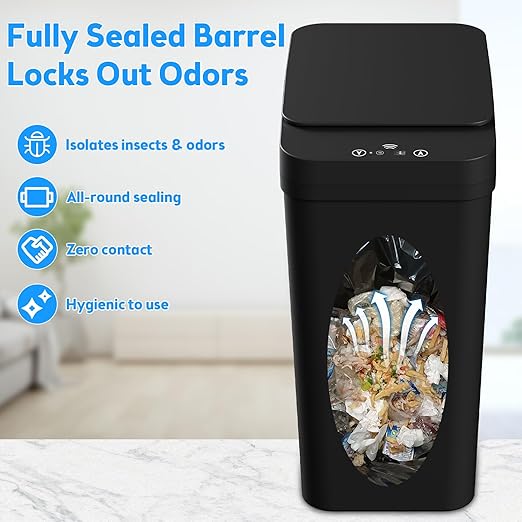 Bathroom Trash Can with Lid, 2 Pack 4 & 2.2 Gallon Automatic Touchless Garbage