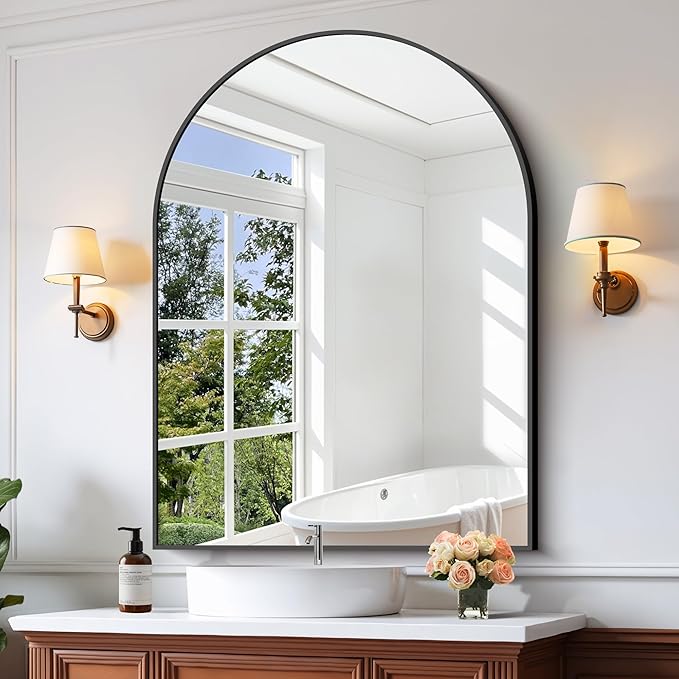 CIRCUMI Arched Wall Mirror, Metal Frame, Large Size