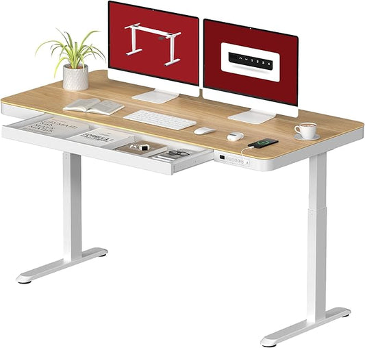 Standing Desk with Drawer, Electric Height Adjustable Home Office Desk with