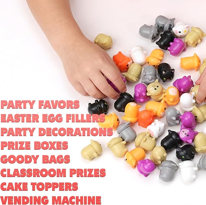 Farm Animals Figurine Toys in Capsule - 100 Pcs -1.1 Inch Plastic Capsules with Assorted Animals Mini Figurines for Kids - Easter Basket Stuffers - Toy Vending Machine Refill