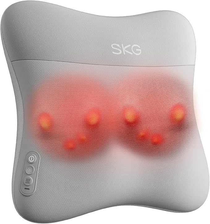 SKG Cordless Back Massager for Pain Relief Deep Tissue 4D Back and Neck Massager