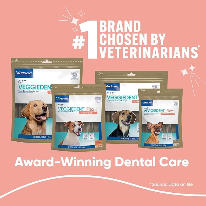 Virbac C.E.T. VEGGIEDENT Flex Tartar Control Chews