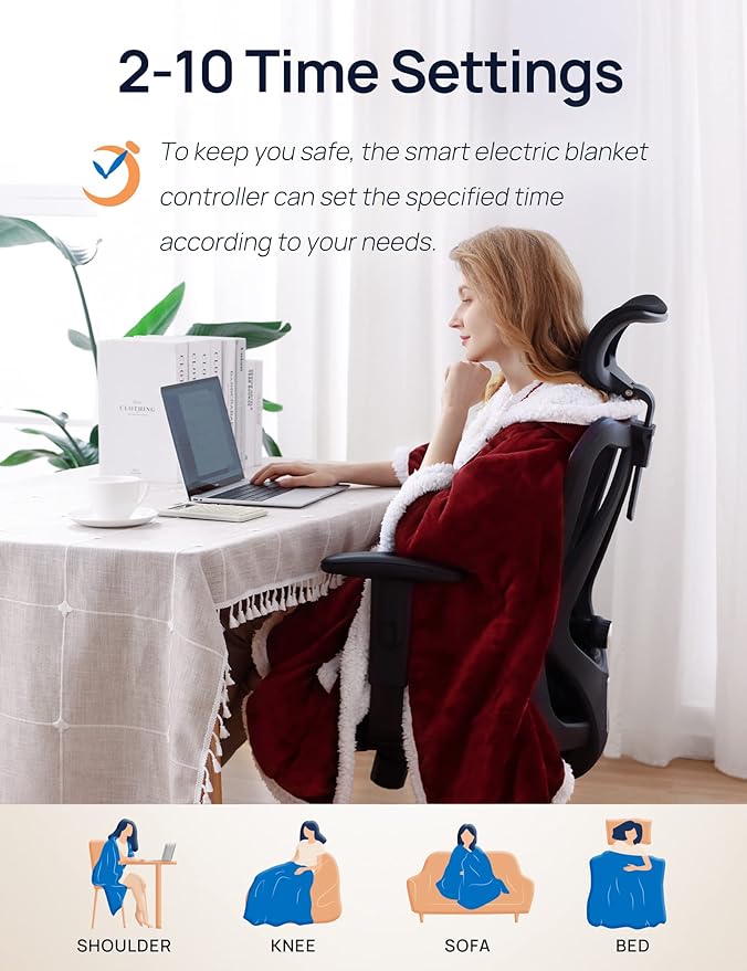 Westinghouse Wearable Heated Throw Blanket, Electric Heated Wrap Poncho Shawl