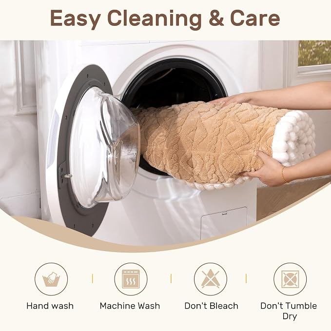 Couch Cover for Dogs, Washable Non Slip Sofa Covers for 2 Cushion Couch Pet Friendly Fuzzy Sofa Protector&Bed Mat for Pets (27.6"x59.06" Light Brown)
