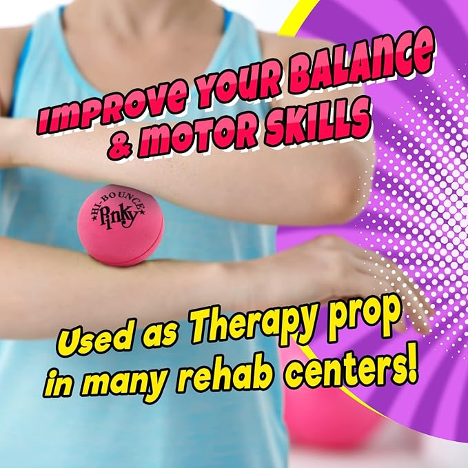 JA-RU Hi Bounce Pinky Ball (1 Ball) – Solid Pink Rubber Bouncy Balls for Kids, Outdoor Playground Toys, Stress Relief Toy & Massage Balls, Bulk Party Favors & Classroom Prizes. 976-1p