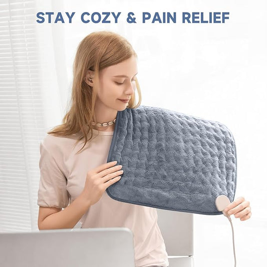 Heating Pad for Back, and Cramps, 6 Heat Settings & Auto Shut-Off, Soft Flannel