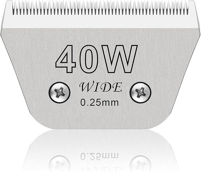 40W Wide Pet Dog Grooming Detachable Blades,Compatible with Andis,Oster A5,Wahl KM10 Clippers,Cut Length 1/100"(0.25mm) for Larger Animals