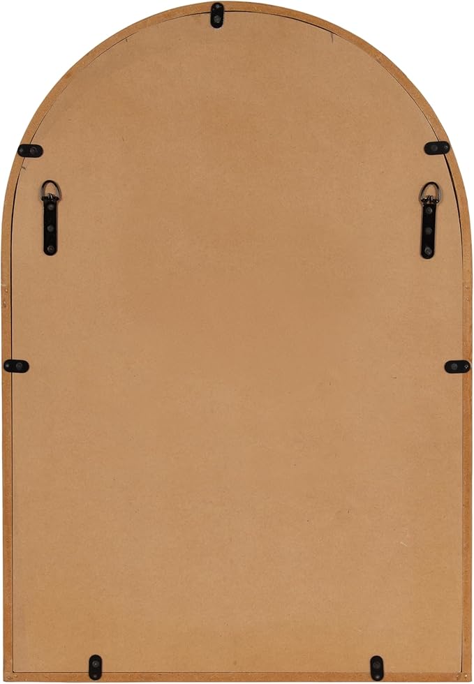 Kate and Laurel Burlock Modern Burlwood Arched Mirror, 22 x 32, Natural Wood