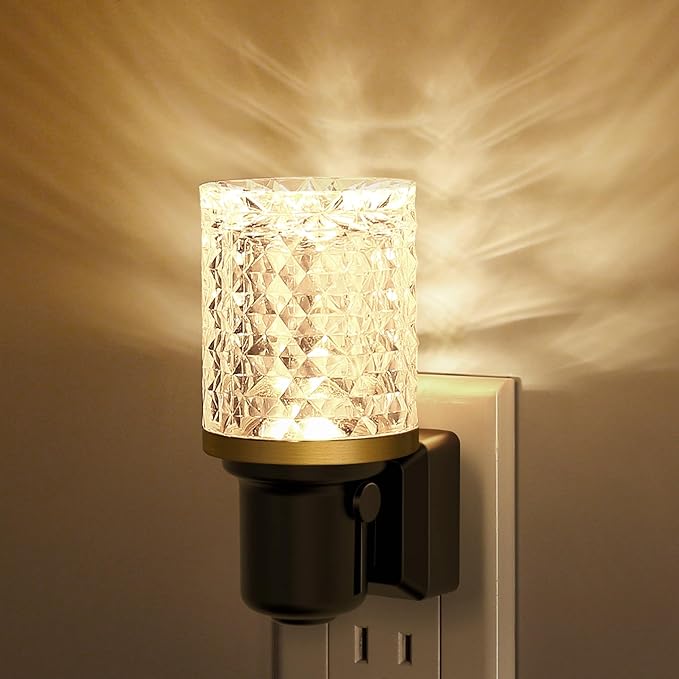 JandCase LED Night Light, Dimmable Night Lights Plug into Wall, Modern Nightlight with Auto On Off Light Sensor, 3000K Soft White Night Light 0-100LM Brightness for Hallway Bedroom Christmas Gifts