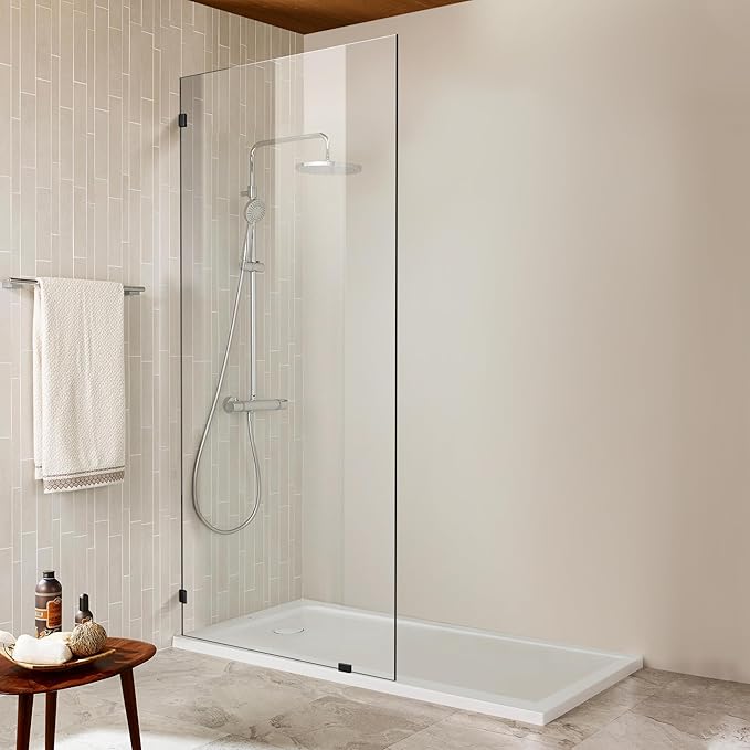 Bathroom Shower Door 36" W x 78.75" H, Frameless Fixed 3/8" Thick Clear