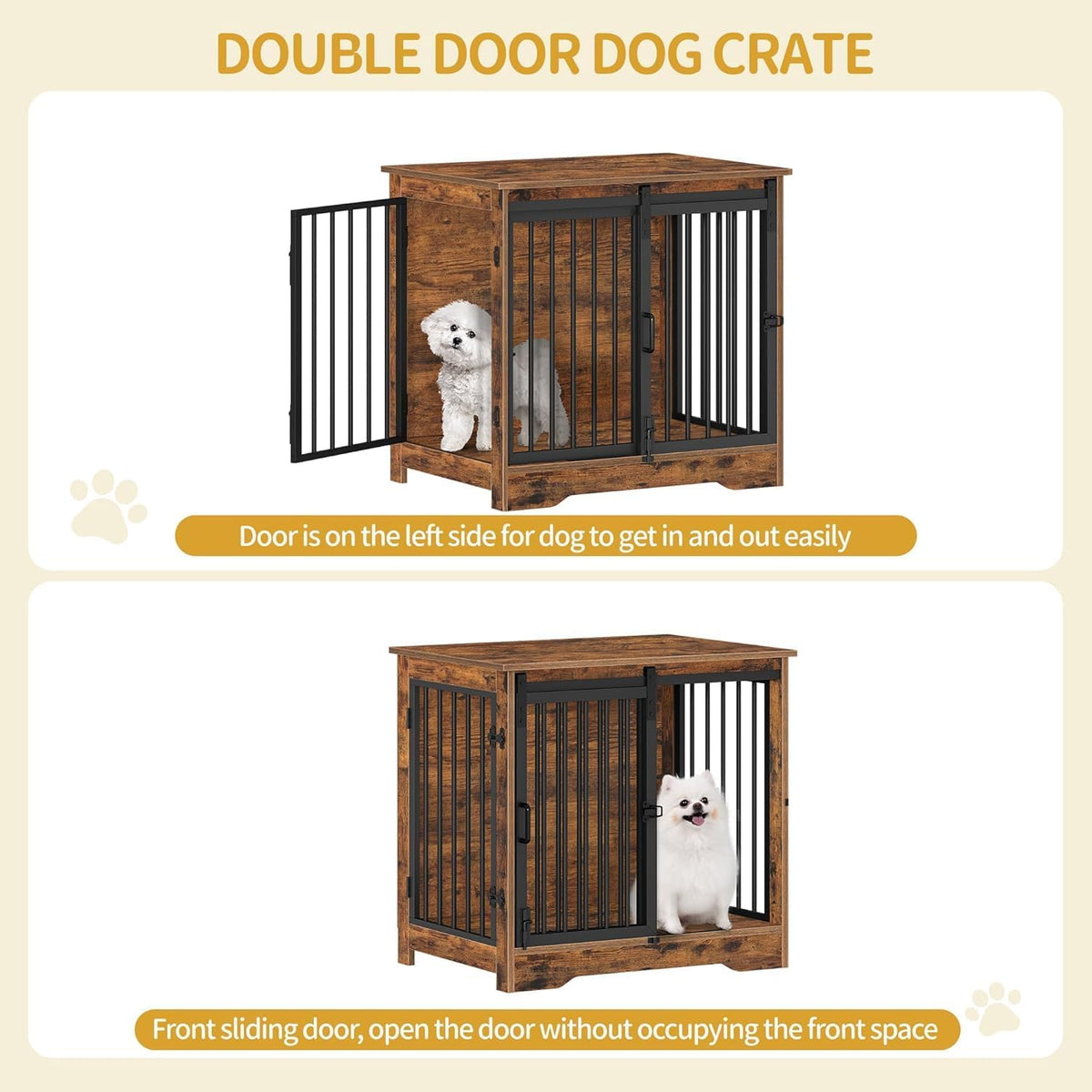 27.2" Dog Crate Furniture with Barn Door. Everyday comfort that fits naturally into your space.