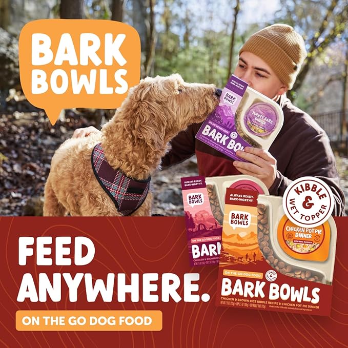 On The Go Dog Food, Chicken Pot Pie Dinner, Turkey Fare Dinner & Homestyle Beef Dinner Variety Pack - 7.5 oz Tray (6 Count), Made in The USA