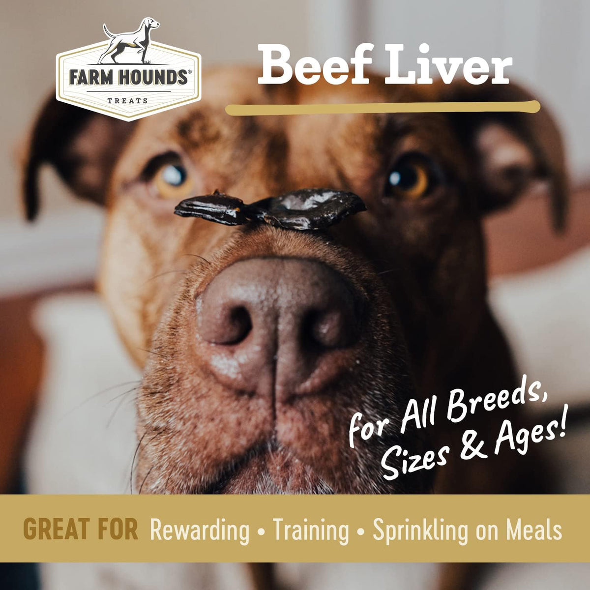 Farm Hounds - Beef Liver - Premium Natural Beef Liver Jerky For Dogs - Made From 100% Humanely Raised Cattle - Organ Treats - Great For Training & Treats - No Added Fillers - Made in USA - 4oz -1 Pack