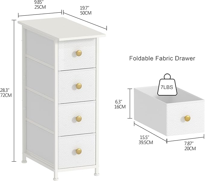 GiftGo Narrow Dresser Cabinet Vertical Slim Dresser Chest of Drawers Skinny