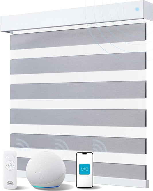 Smart Zebra Blinds for Windows, Alexa Motorized Blinds