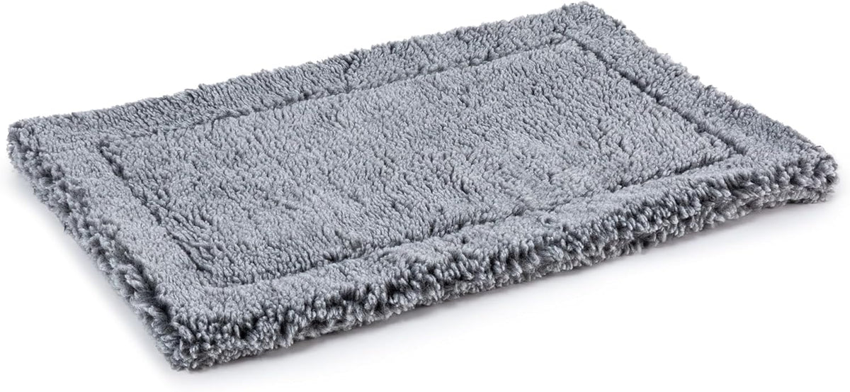 Stoutwool Indestructible Dog Bed - Fluffy Chew Proof Dog Crate Pad - Tough Kennel Pad for Aggressive Chewers - Washable, Ideal for Jumbo Breeds & Fits 54-Inch Crate - 53"x35", Charcoal