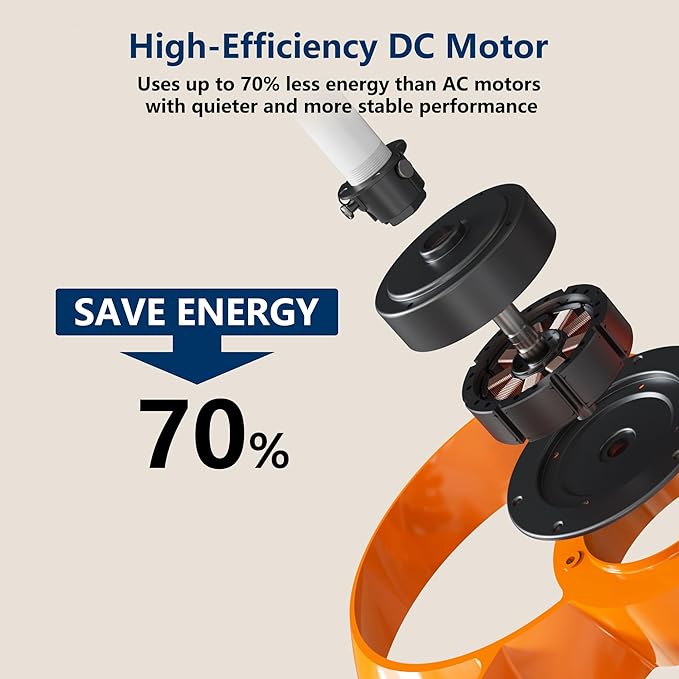 FANX 22 Inch Ceiling Fan with Light and Remote, Quiet DC Motor, Dimmable LED