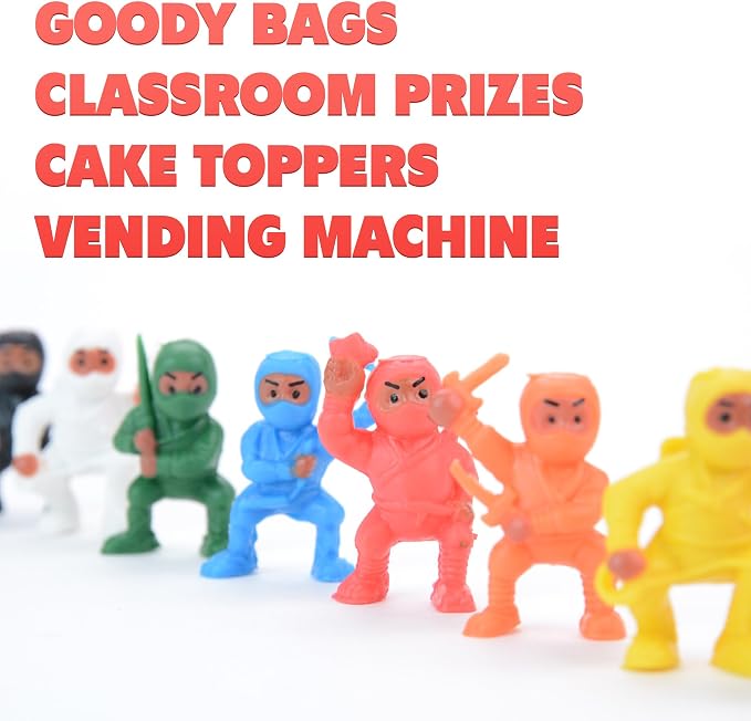 Ninja Toys in Capsules - 50 Pcs - 1.1 Inch Capsules with Mini Ninja Warriors Figurines for Kids Bulk - Easter Basket Stuffers - Party Favors - Classroom Prizes
