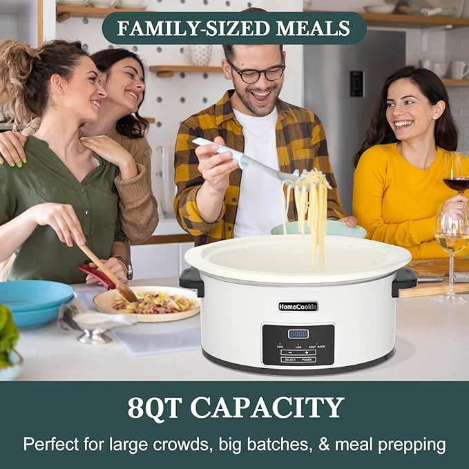 HOMECOOKIN 8-Quart Programmable Slow Cooker