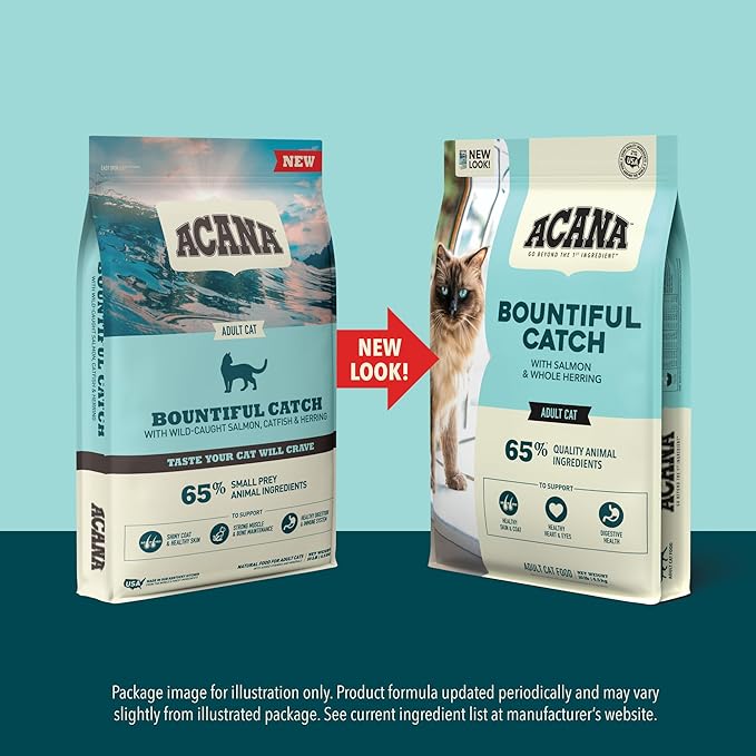ACANA Dry Cat Food Bountiful Catch Salmon Catfish and Herring 4lb Bag