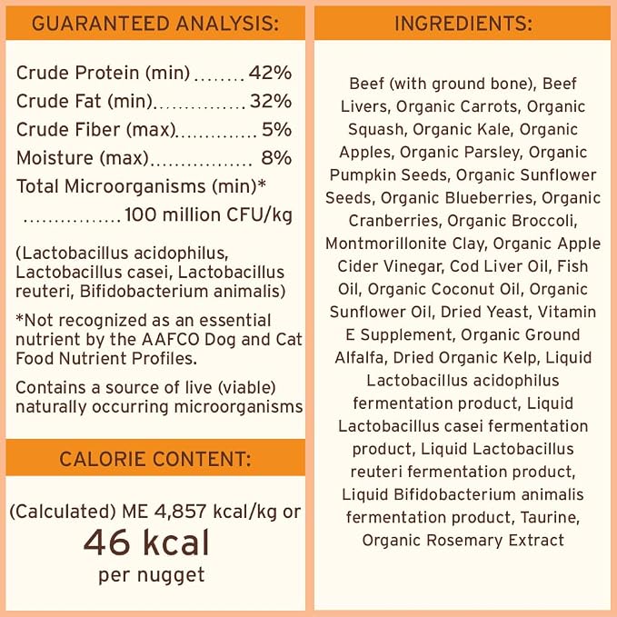 Primal Freeze Dried Raw Dog Food Nuggets, Beef, Complete & Balanced Meal, Also Use as Topper or Treat, Premium, Healthy, Grain Free, High Protein Raw Dog Food, 30 oz