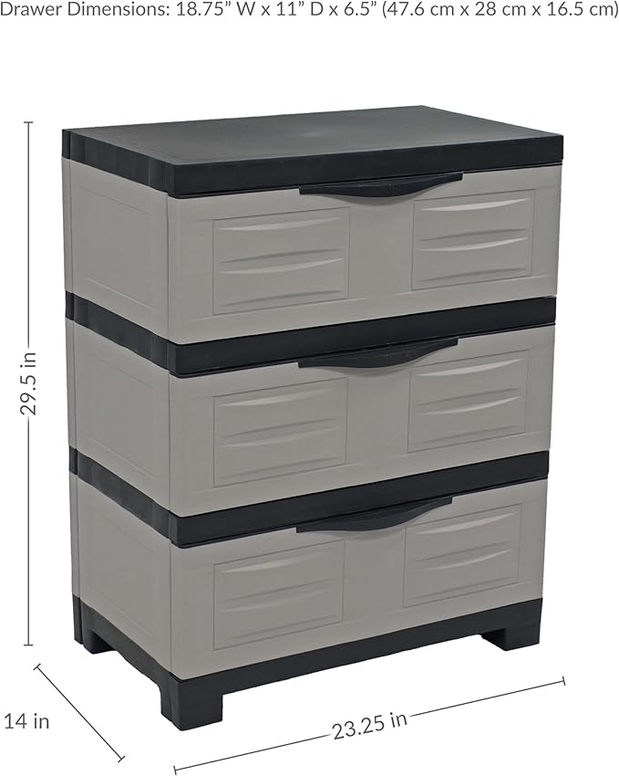 Sunnydaze 29.5" H 3-Tier Storage Cabinet