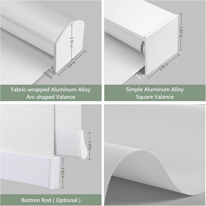 Tipiace Motorized Blinds with Remote Window Roller Shade Wireless Rechargeable
