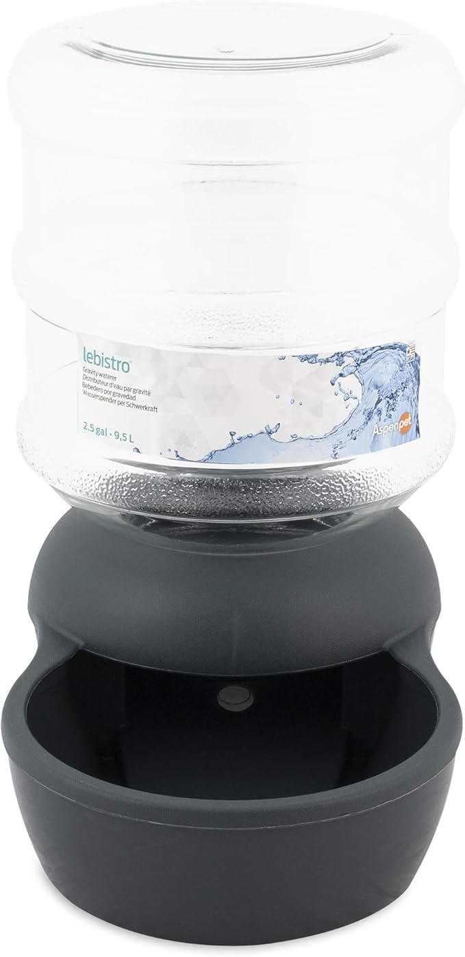 Petmate Aspen Pet Lebistro Gravity Waterer, 2.5 Gallon, Made in USA