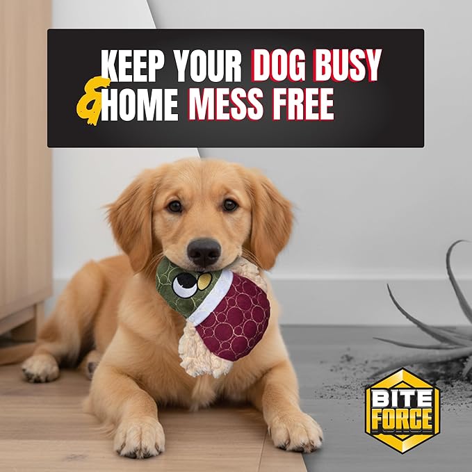 Bite Force -Durable & Strong Dog Toy Beak with Squeaker, Kevlar-Reinforced for Aggressive Chewers for Small Medium Large Dogs - Dark reg.