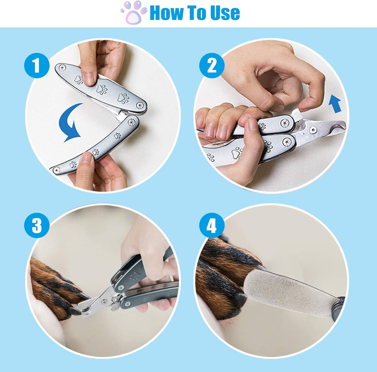 Quiet-Design Nail Clippers. Low-stress trims for sound-sensitive pets.