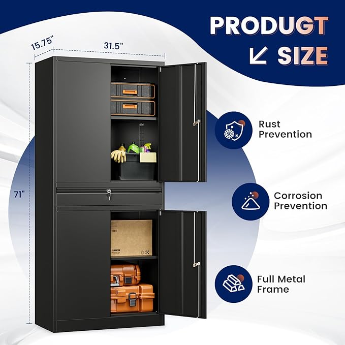 Yizosh Metal Garage Storage Cabinet