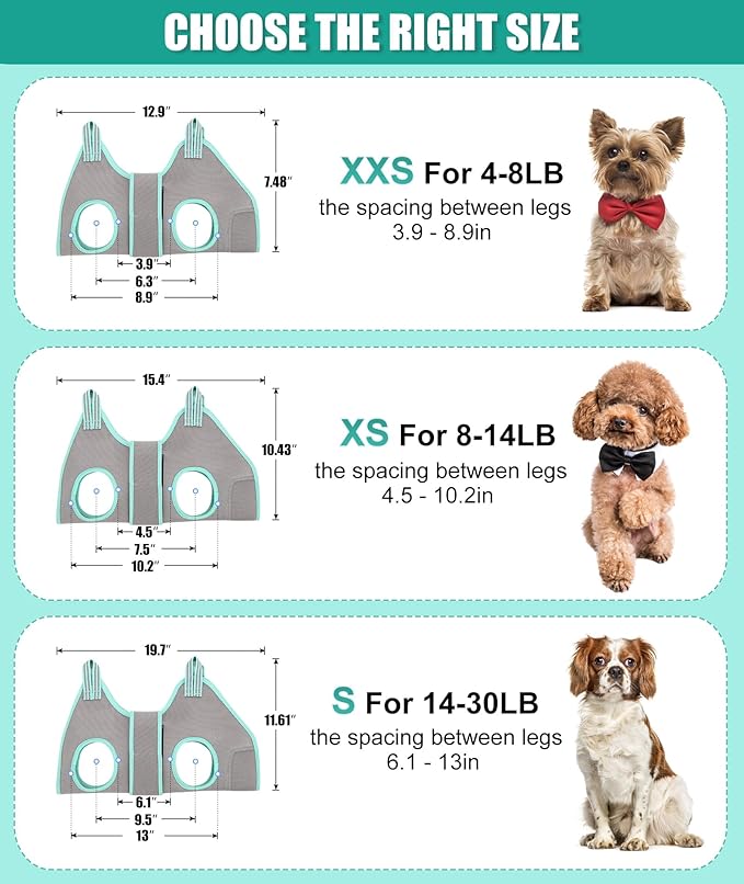 Dog Grooming Hammock Harness, Small Dog Groming Sling, Gray Dog Hanging Harness for Nail Trimming,Dog Nail Clipping Hanger Restraint Holder
