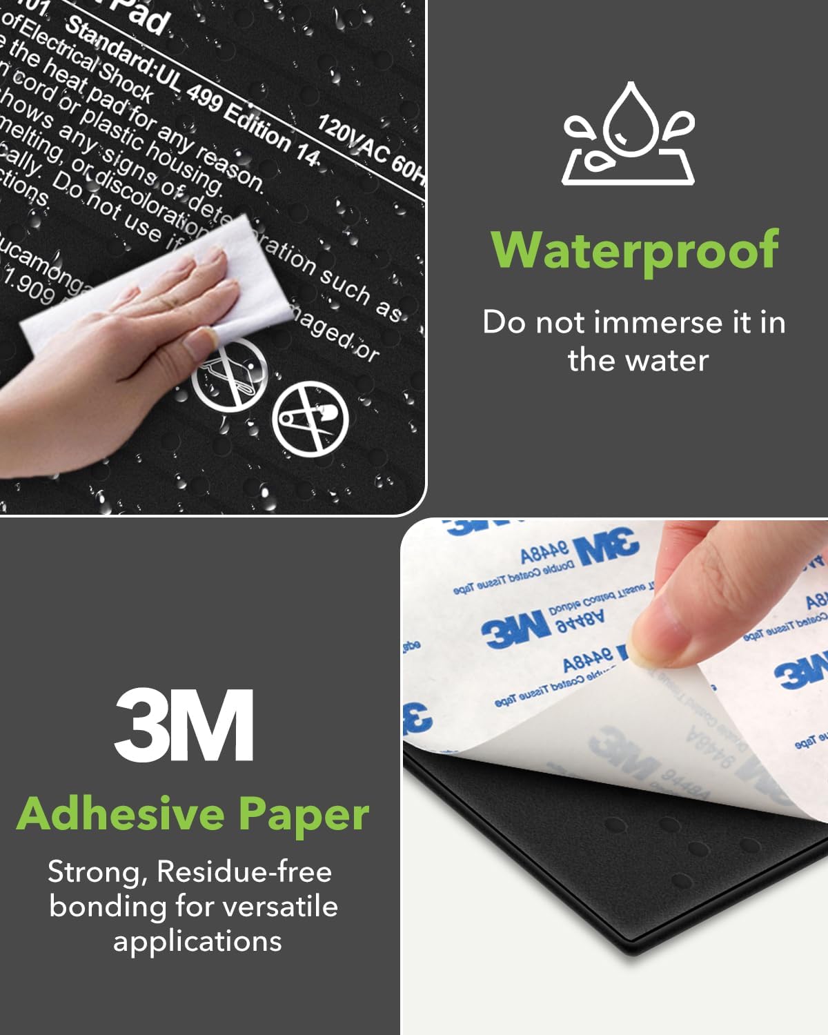BN-LINK Reptile Heat Pad 6"X8" 8W for 10-20gal Under Tank Terrarium Heating Mat Waterproof for Turtle, Lizard, Frogs, Snake, Hermit Crab