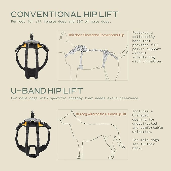 Help 'Em Up® Dog Lift Harness, Full Body Support, XL, U-Band (125-225 lbs)