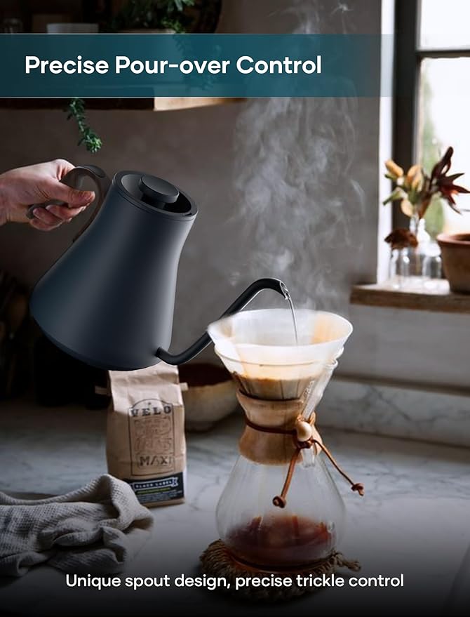 Electric Kettle, Gooseneck Electric Kettle, ±1℉ Precise Temperature Control