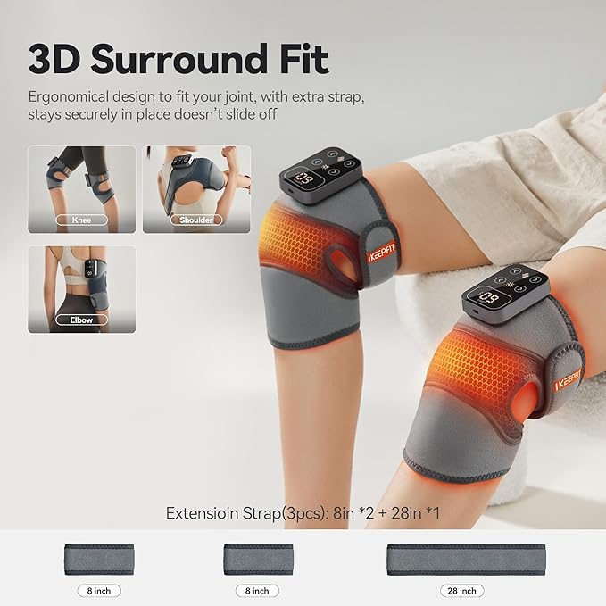 Cordless Knee Massager with Heat Vibration