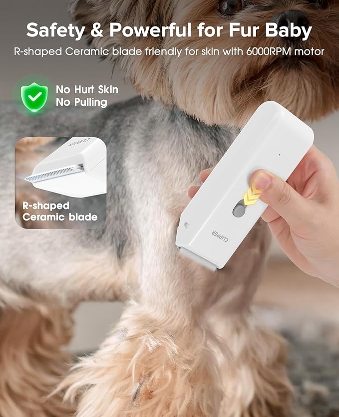 Pet Clippers for Dog Hair Grooming Low Noise, Rechargeable Cordless Cat Shaver with Ceramic Blade,Portable Pet Hair Trimmer for Matted & Long Hair