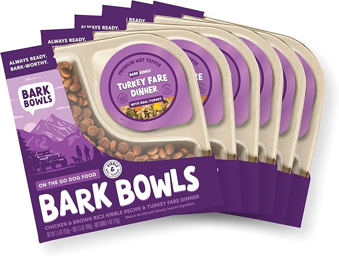 On The Go Dog Food, Turkey Fare Dinner - 7.5 oz Trays (6 Count), Made in The USA with Real Turkey