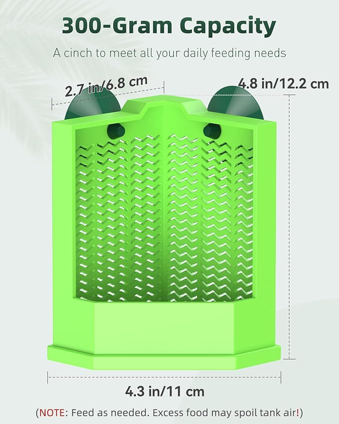 Pawfly Bearded Dragon Feeder - Escape-Proof Corner Reptile Food Box, Wall-Mounted with Suction Cups for Insects - Bug Bowl for Lizards, Geckos, Chameleons & Frogs