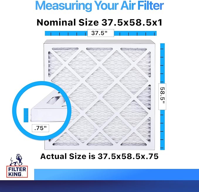 Filter King 37.5x58.5x1 Air Filter | 4-PACK | MERV 8 HVAC Pleated A/C Furnace