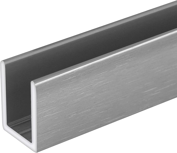 Brixwell SDCD38AB-CCP18-XCP5 Brushed Anodized 3/8" Fixed Panel Shower Door Deep