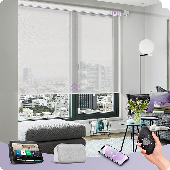 Graywind Motorized Semi Roller Shades Compatible