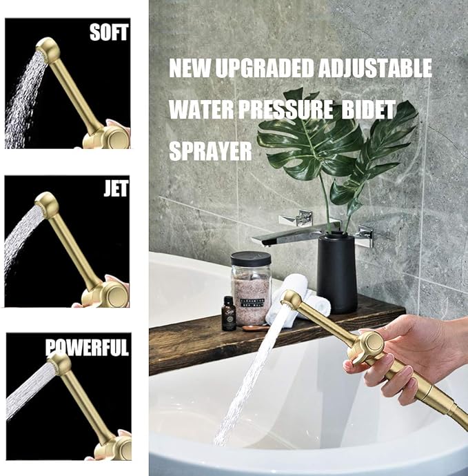 Handheld Bidet Toilet Sprayer, Brass Hand Held Bidet Attachment Cloth Diaper