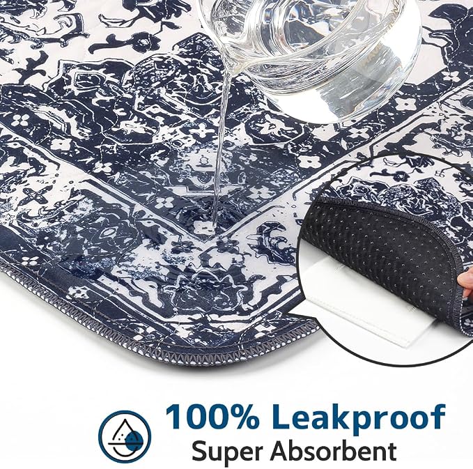 Washable Pee Pads for Dogs, 2 Pack Reusable Puppy Training Pads 40"x26" Super Absorbent Waterproof Dog Training Pads, Non-Slip Potty Pads, Whelping Pads Litter Mat Navy Blue