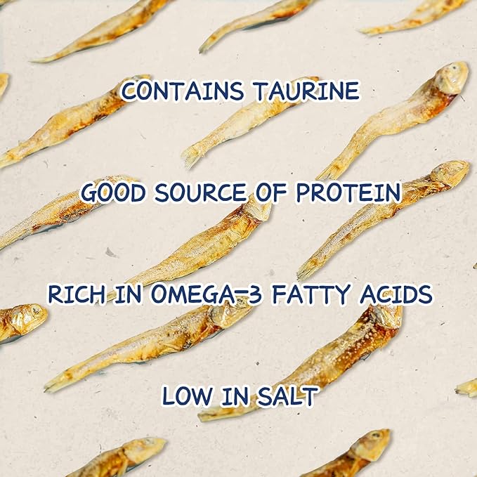 PAWUP Whole Fish Treats for Dogs, Air Dried -100% Wild-Caught Fish Treat, Only Two Ingredient, High in Protein and Omega-3, 8oz