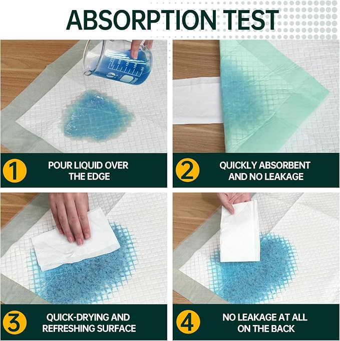 MILDPLUS Disposable Bed Pads 40"X40" Extra Large Pee Pads for Incontinence 140 Gram Heavy Duty Super Absorbent Underpads Waterproof Chucks Pads for Adults, Elderly or Pets [100x100CM, 25pcs]